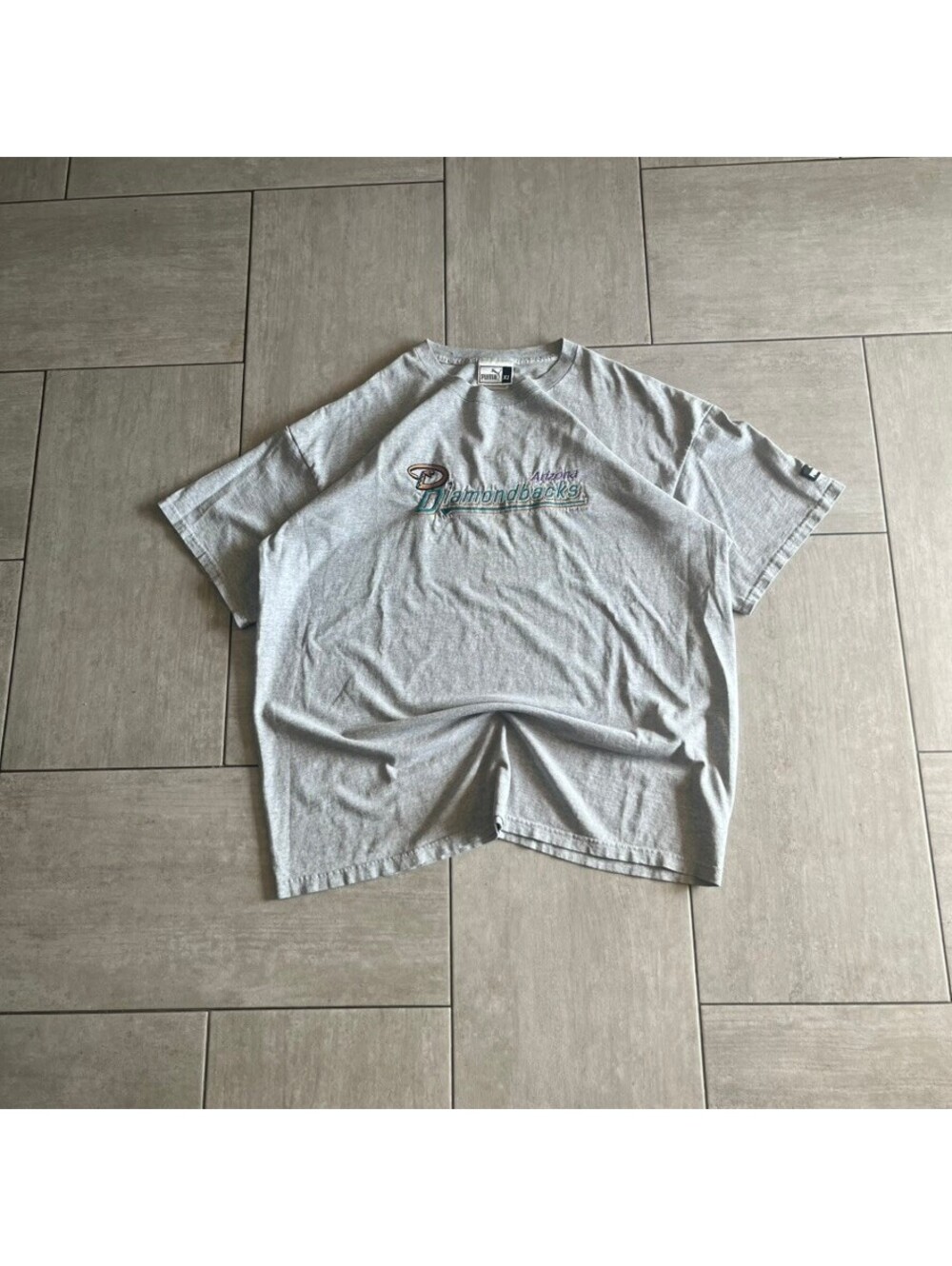 Vintage Puma Arizona Diamondbacks Gray Graphic T-Shirt XXL